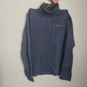 Eddie Bauer Radiator 1/4 Zip Fleece Pullover Mens L Blue
